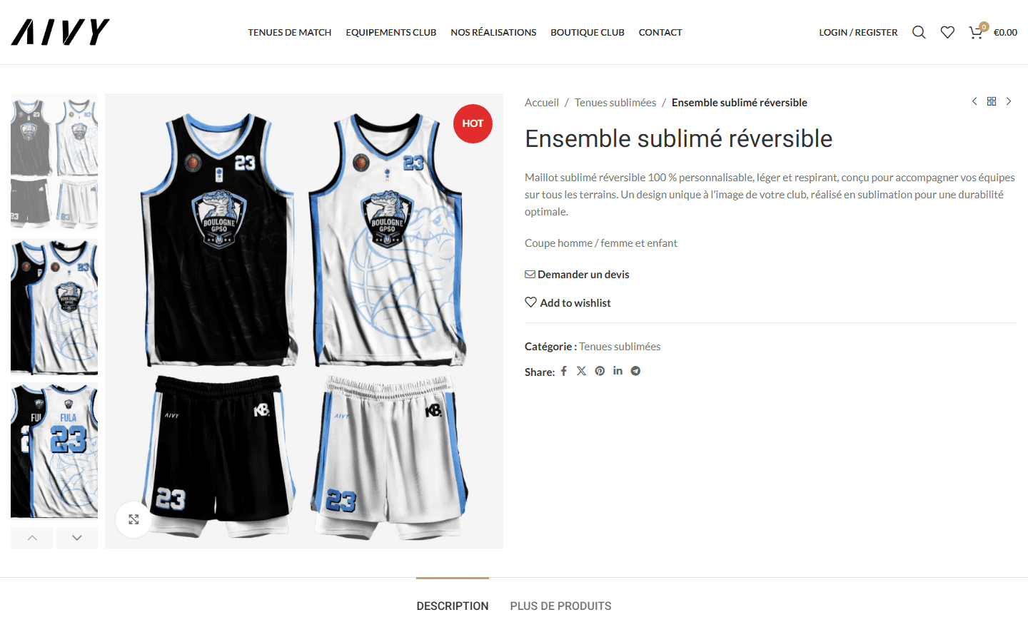 AIVY — Maillot sublime réversible