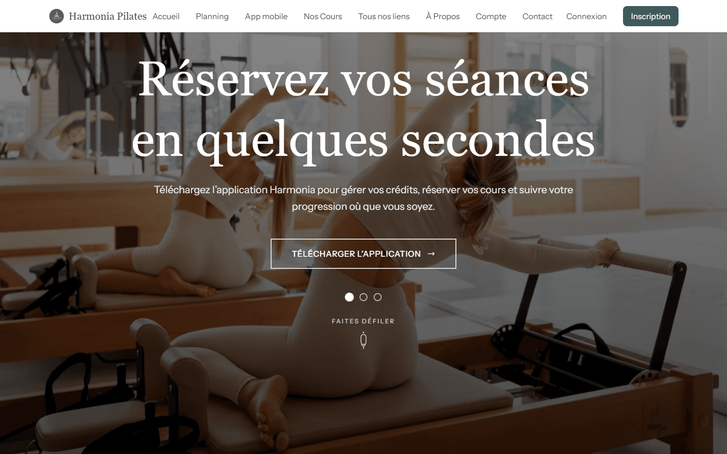 Harmonia Pilates — SaaS / Booking