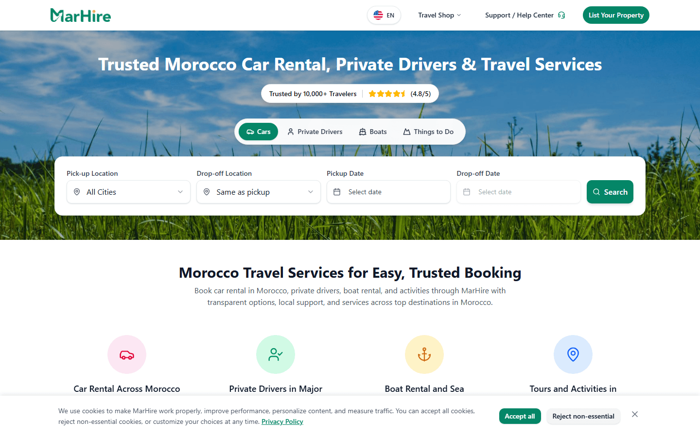 Marhire — Full Stack Booking Platform
