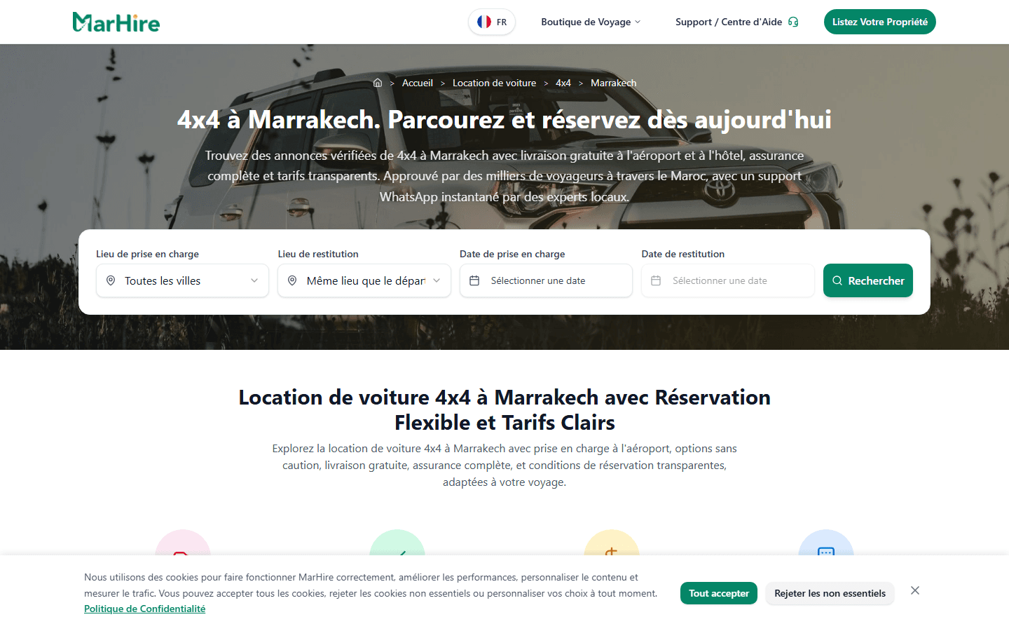 Marhire — Catégorie 4x4 Marrakech