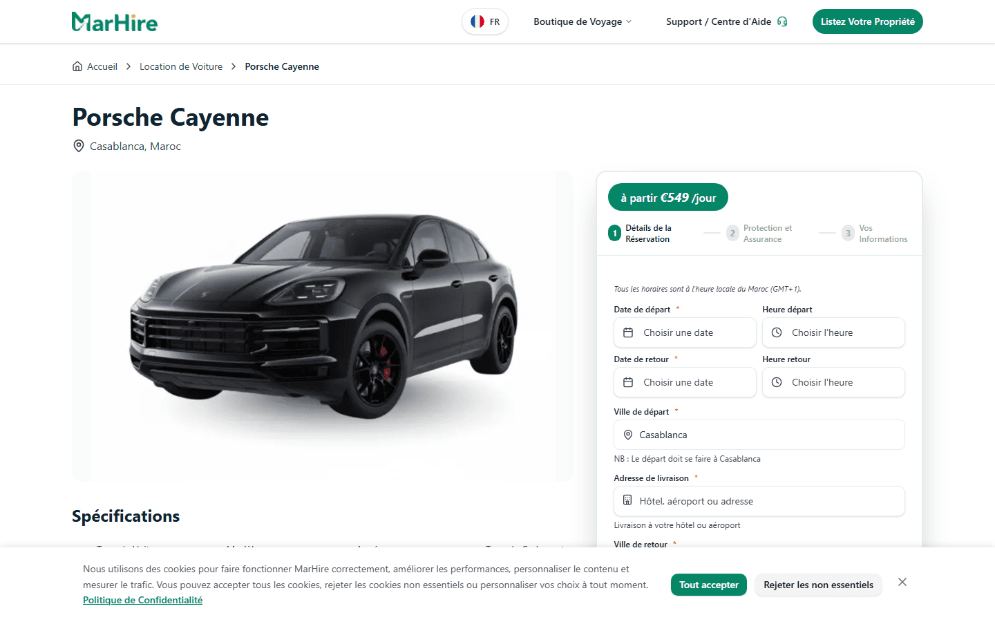 Marhire — Détail Porsche Cayenne