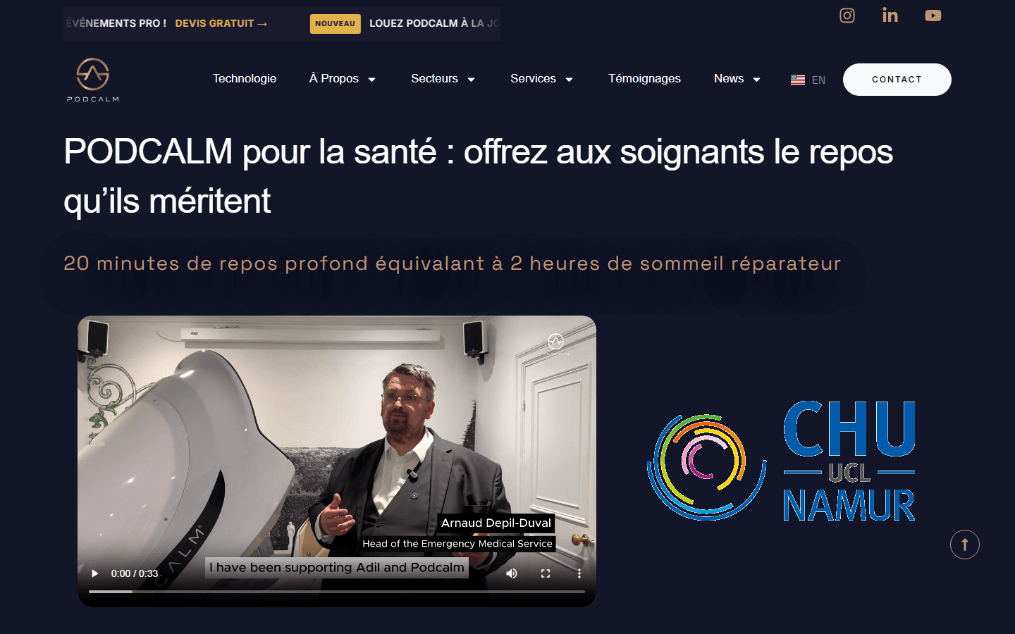 PODCALM — Établissements de santé
