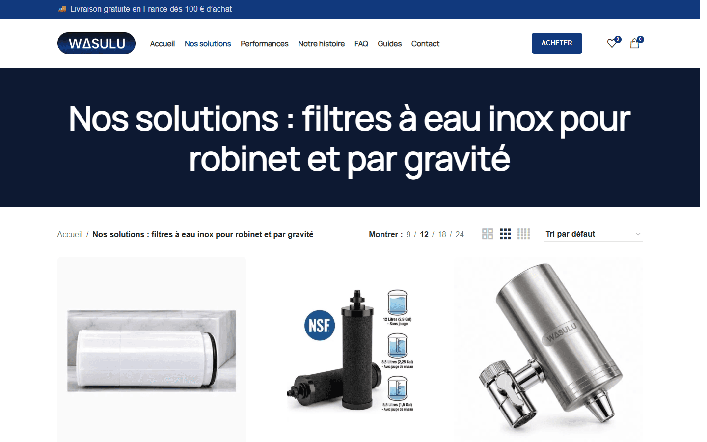 WASULU · Boutique et gamme