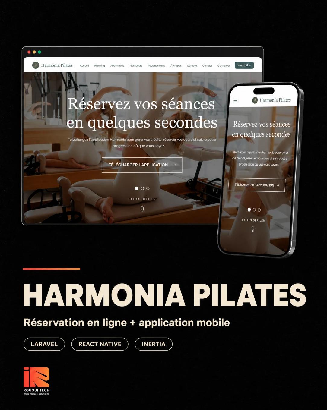 Harmonia Pilates · SaaS / Réservation