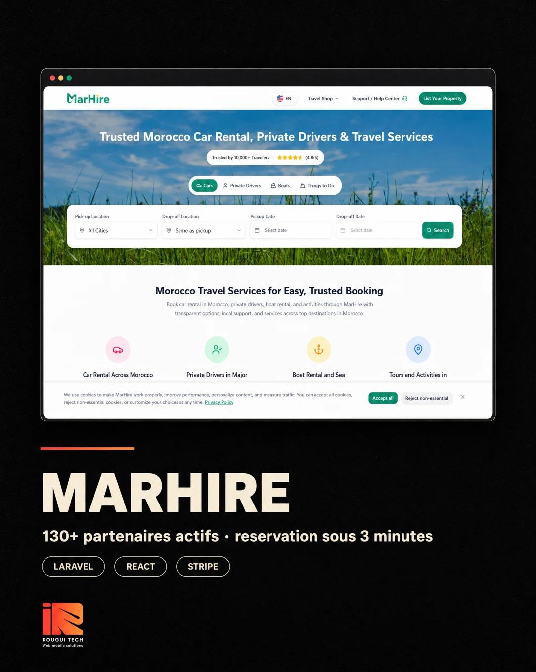 Marhire · Full Stack Booking Platform