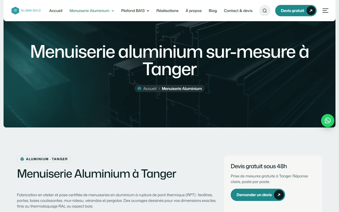 Alu Maba 13 · Pilier menuiserie aluminium