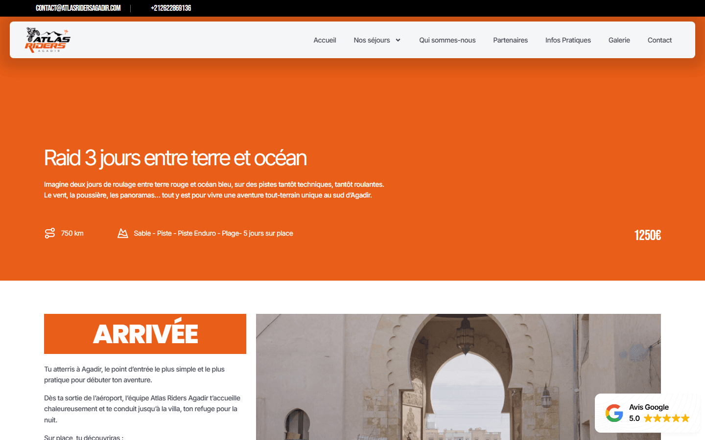 Atlas Riders Agadir — Offre 3 jours terre-océan