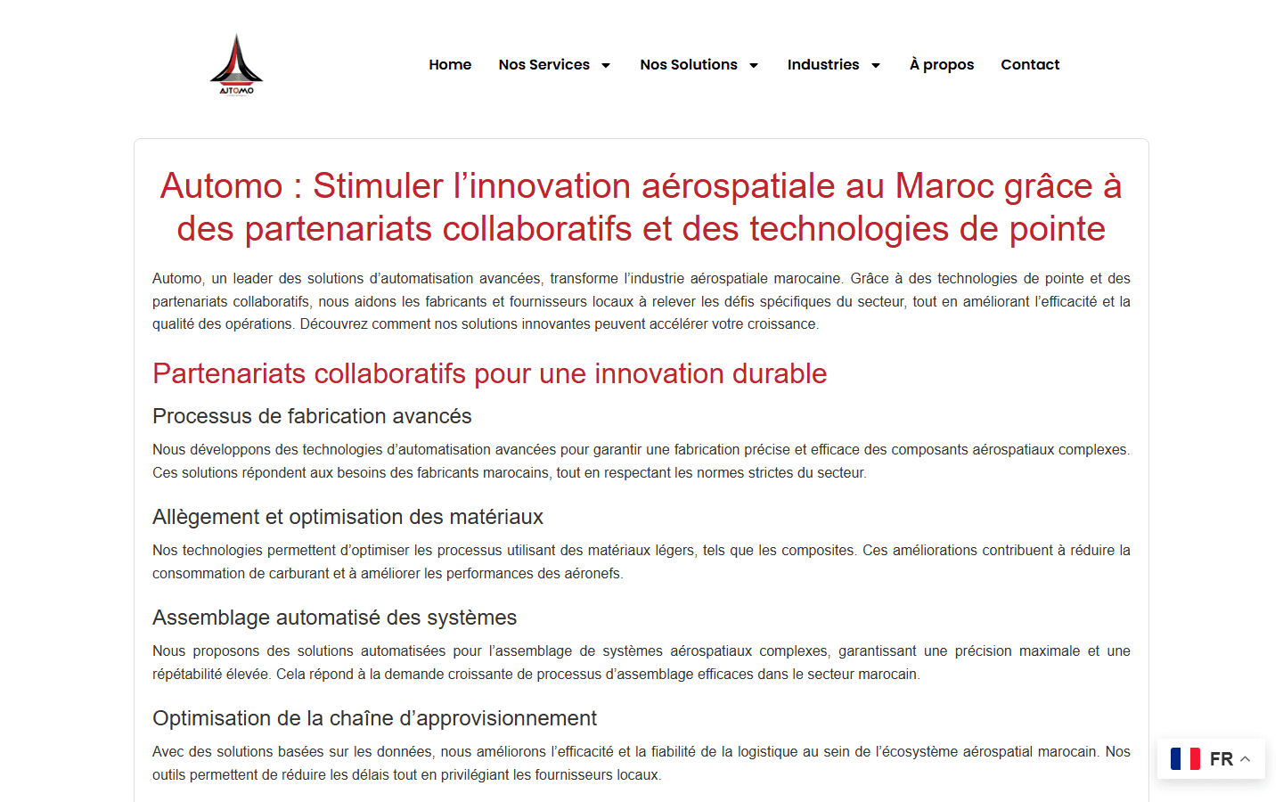 Automo — Industrie aéronautique