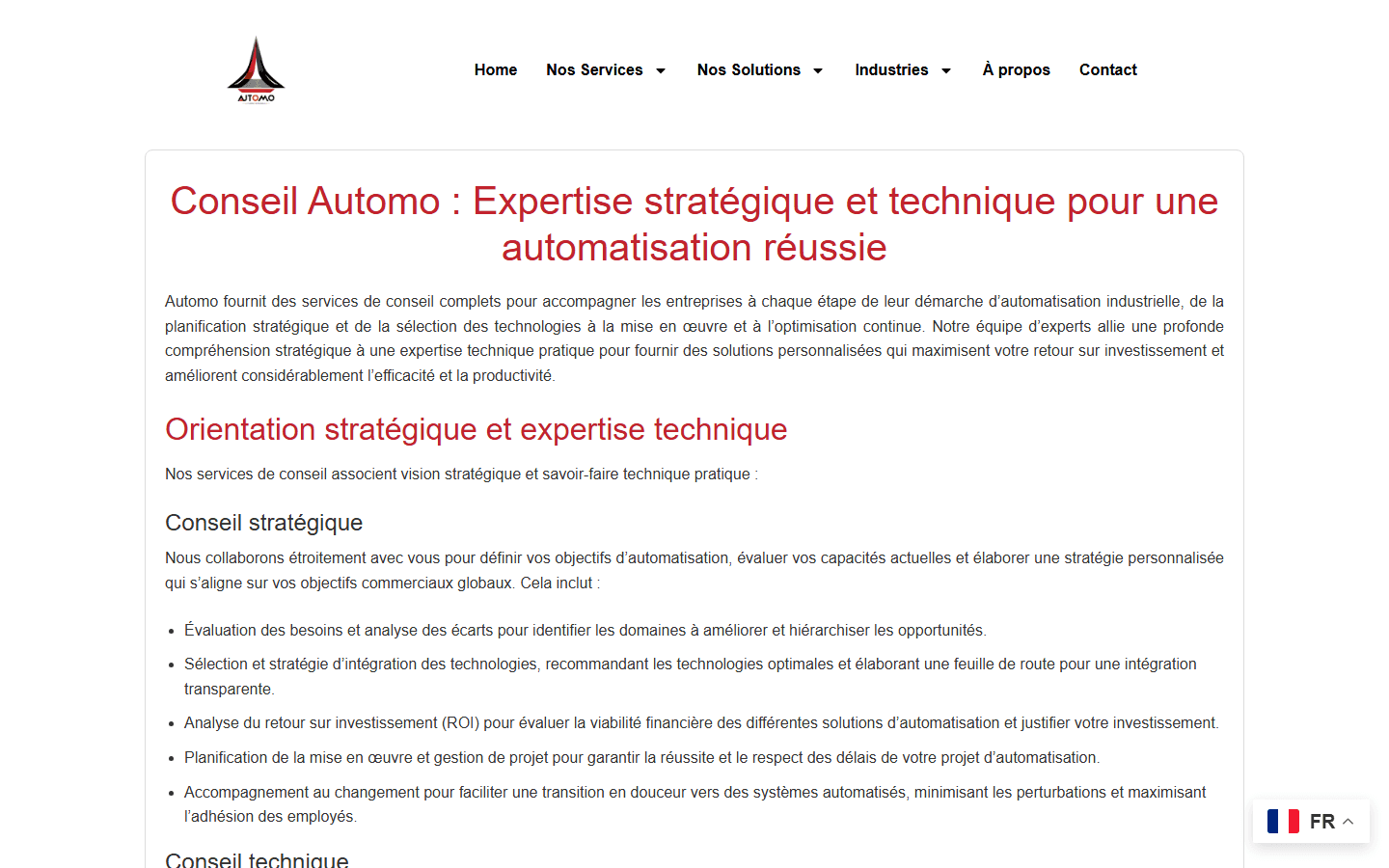 Automo — Services consulting