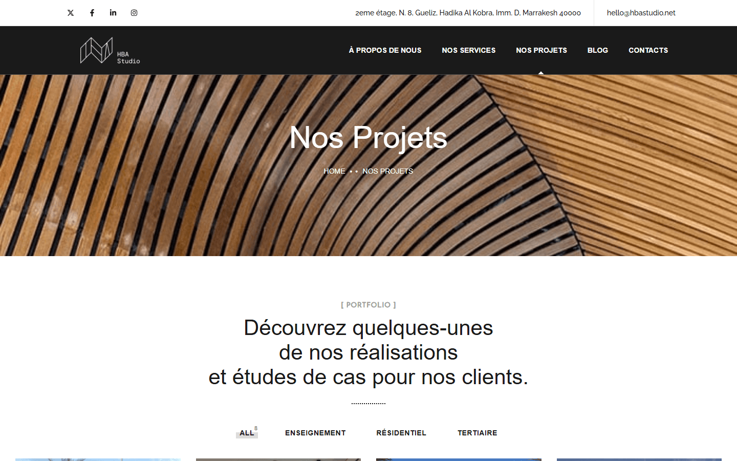 HBA Studio — Portfolio projets