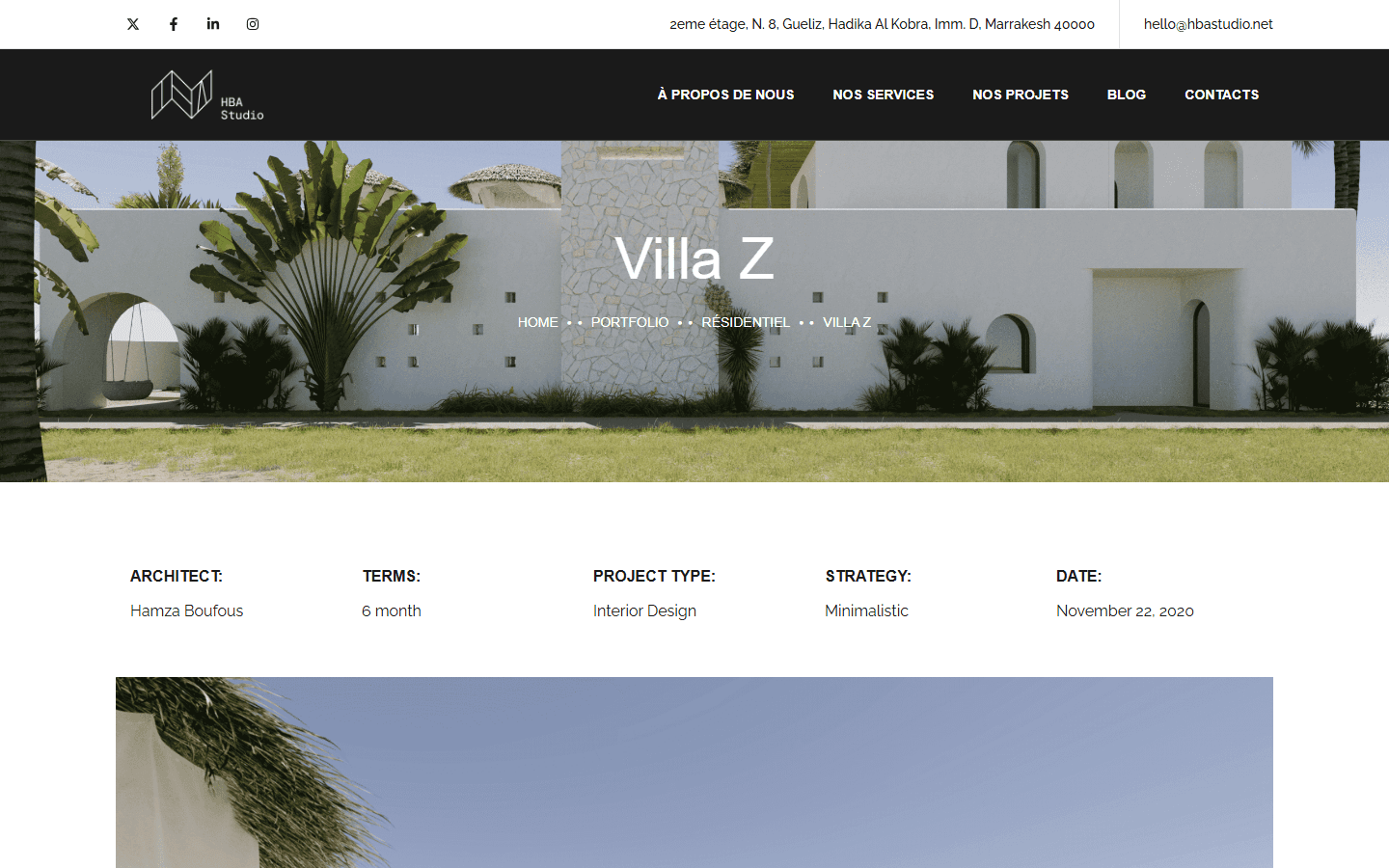HBA Studio — Projet Villa Z