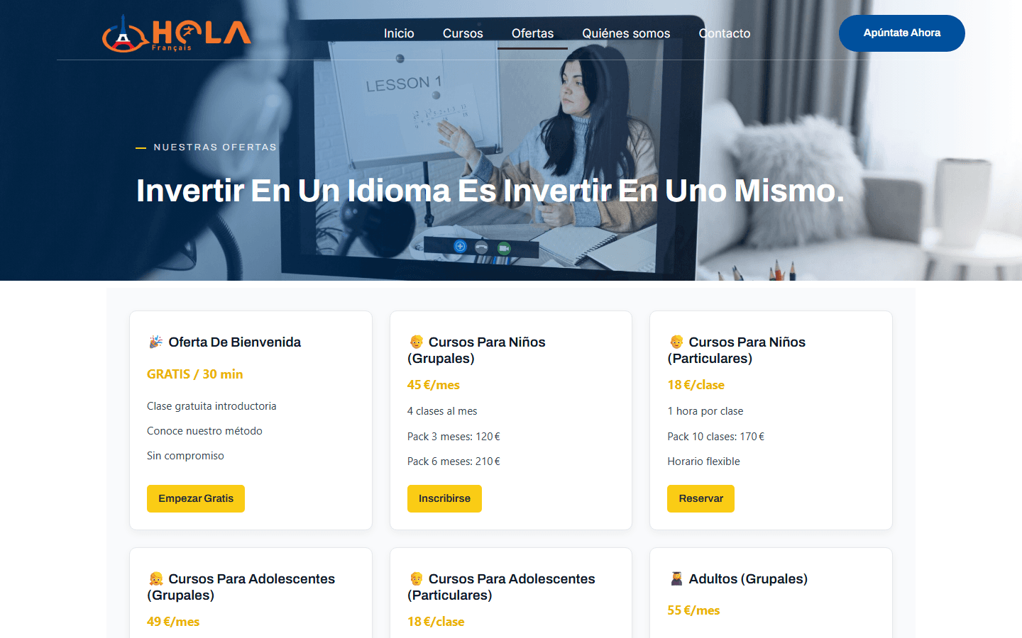 HolaFrancais — Offres / pricing