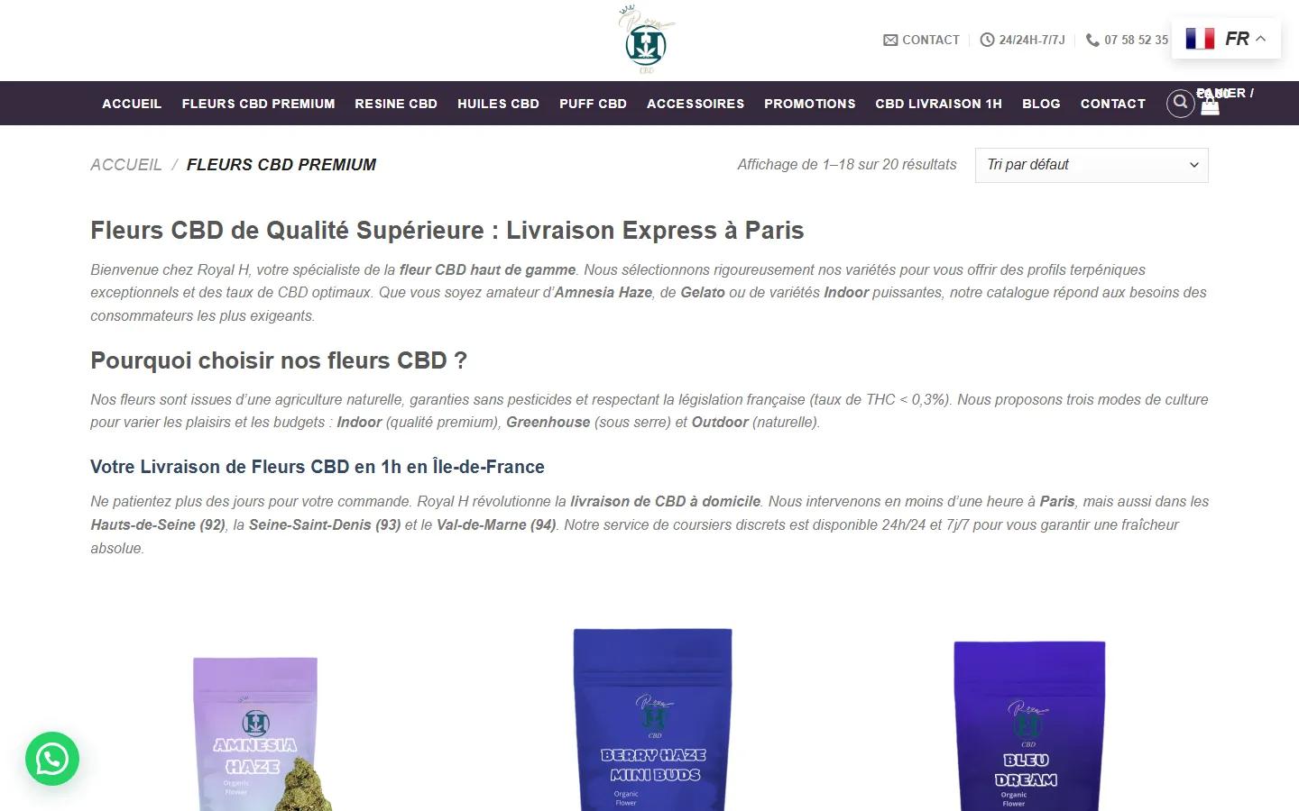 Royal H CBD · Catégorie Fleurs CBD · Avant