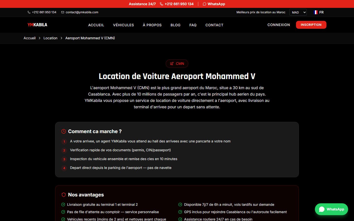 YMKabila — Location Casablanca Aéroport
